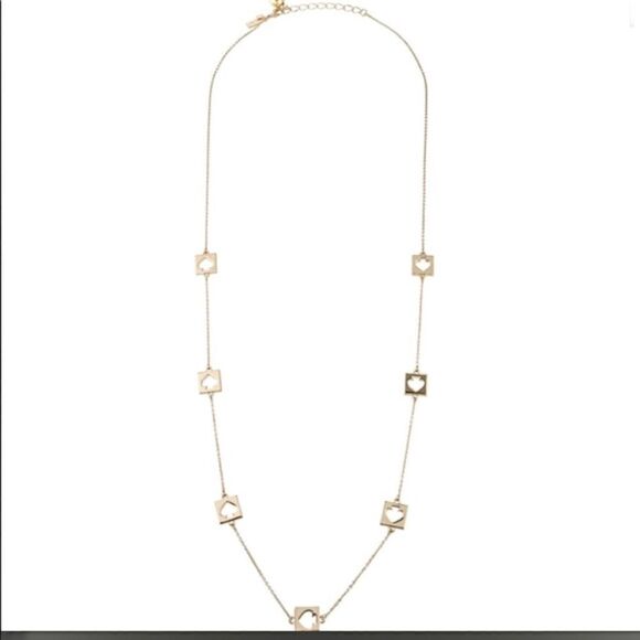 ♠️ Kate Spade Gold Long Necklace KS LOGO♠️ - Picture 1 of 8